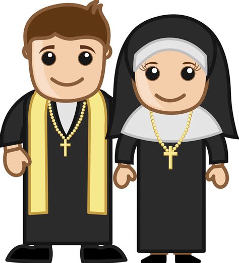 priest and nun vector character cartoon illustration royalty free stock image storyblocks