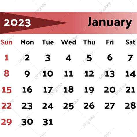 2023 Calendar January Maroon 2023 Calendar Calendar January Png And