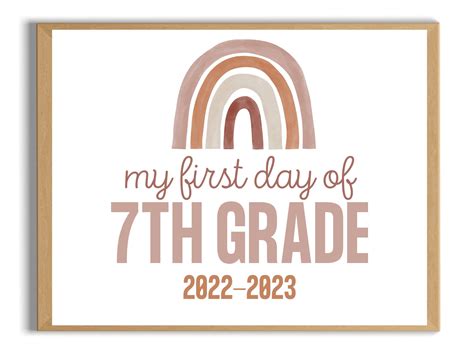 First Day Of 7th Grade Sign First Day Of School Sign Etsy In 2022
