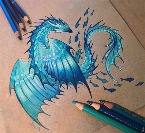 Sea Dragon By Alviaalcedo On Deviantart Dragon Drawing