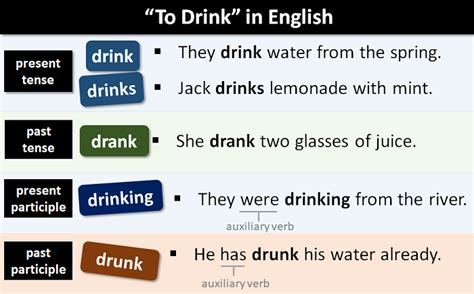 The Verb To Drink In English