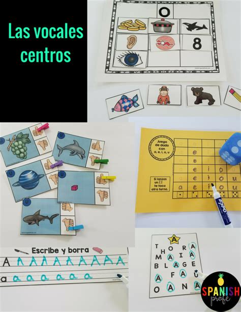 Las Vocales Centros Spanish Vowels Centers Spanish Profe