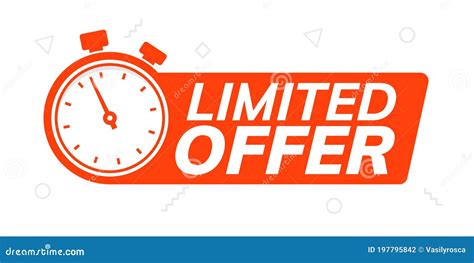 super limited offer clock time icon promo price period last minute offer promotion stock vector