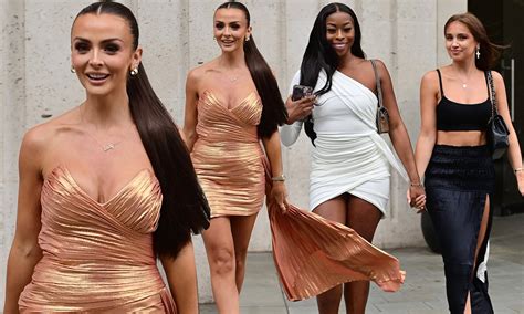 love island s kady mcdermott puts on a busty display in a gold dress