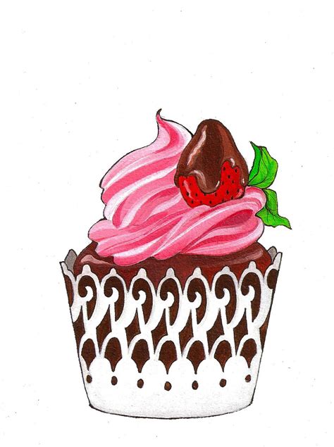 Items Similar To Strawberry Cupcake Painting Framed 45 X 65 On