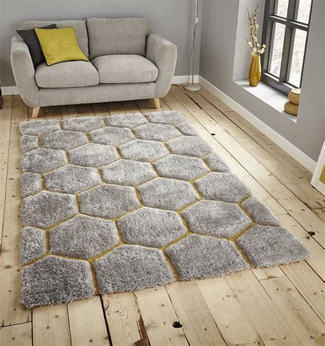 Noble House Grey And Yellow Rug 30782 Gorgeous Shaggy Grey And Yellow