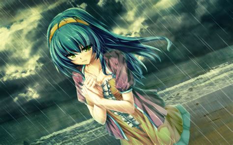Sad Anime Girl Crying In Rain Alone