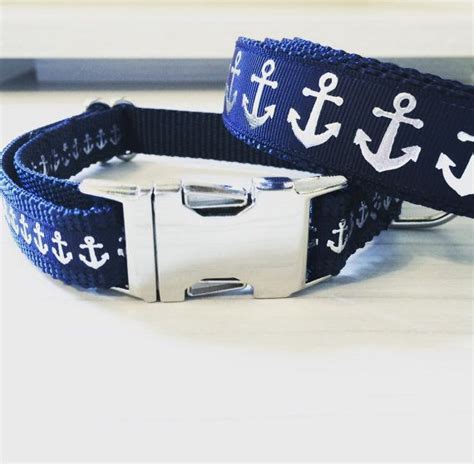 Nautical Dog Collar Anchor Dog Collar Dog Collar And Leash Etsy
