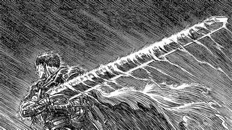 Man Carrying Big Heavy Sword Black And White Sketch Kentaro Miura
