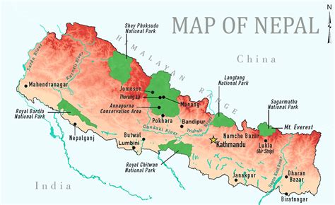 Nepal Tourist Map Map Of Nepal Nepal Tourism Map