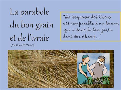 Caté La Parabole Du Bon Grain Et Livraie