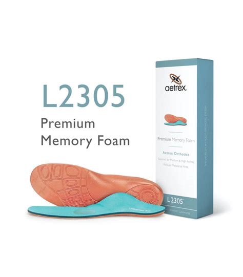 Aetrex Mens Mens Premium Memory Foam Orthotics With Metatarsal Support