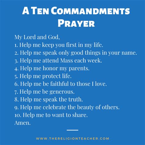 A Ten Commandments Prayer