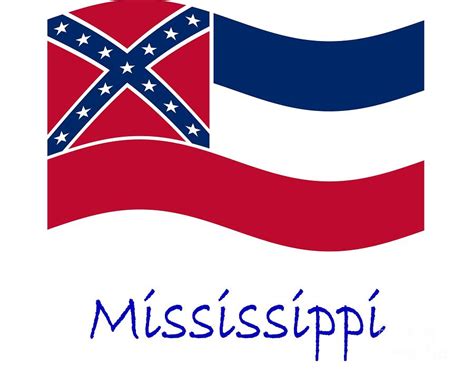 Waving Mississippi Flag And Name Digital Art By Frederick Holiday Pixels