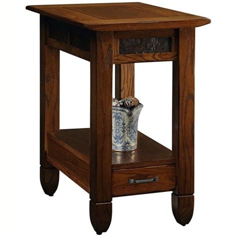 Bowery Hill Chairside End Table In A Rustic Oak Finish Bh 452240