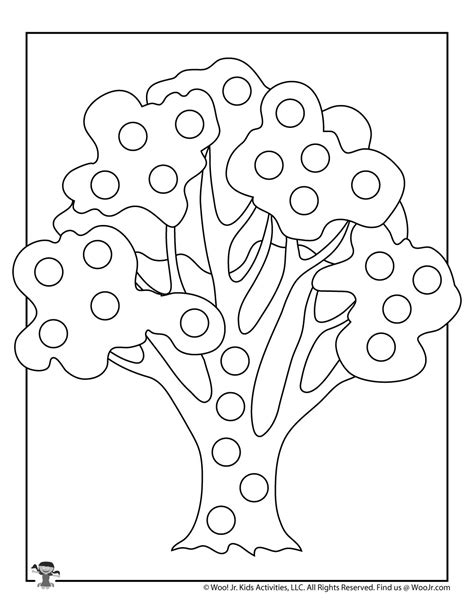 Fall Apple Tree Do A Dot Coloring Page Woo Jr Kids Activities