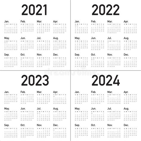 2024 Calendar Simple Grid Business Calendar Template For Pocket Or