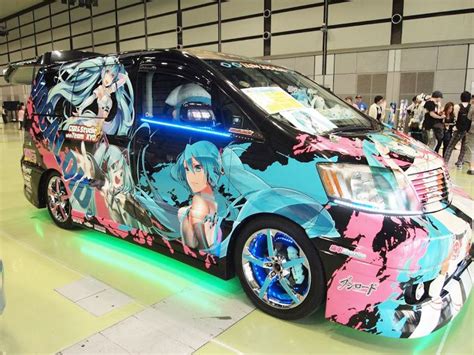 A Car That Has Been Painted With Anime Characters On It