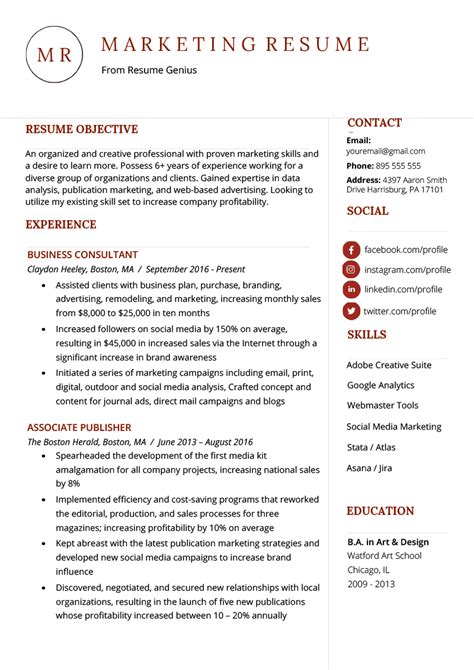 A curriculum vitae cv is an official document that outlines a person's educational, professional and personal history which is writing a cv is easy. Marketing Resume Sample & Writing Tips | Resume Genius