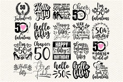 50th Birthday Svg Fifty Svg Hello 50 Svg Png Etsy Canada