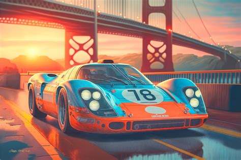 Painting Of A 1971 Porsche 917 By Artist Greg Stirling