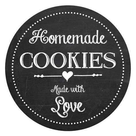 Desain stiker cookies psd : Homemade with love, cookie labels, 60mm, great idea for ...