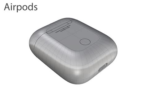 The lid of the case. Apple AirPods 3D Model MAX OBJ 3DS MTL | CGTrader.com