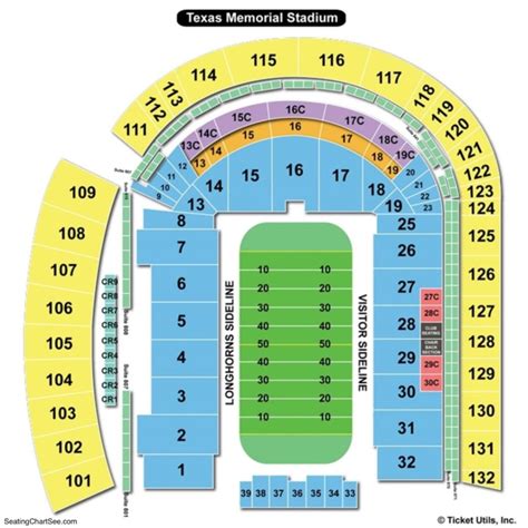 Memorial Stadium Seating Chart With Seat Numbers Stadium Seating Chart