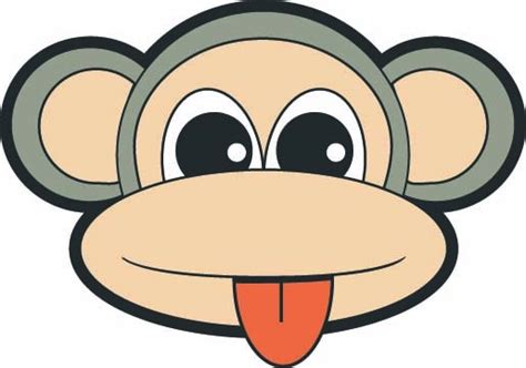 Monkeys Headcartoon With Tongue Out By Pauline Lee 1274634