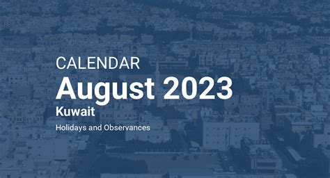Kuwait Calendar 2023 With Holidays Time And Date Calendar 2023 Canada