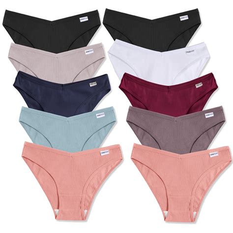 Finetoo Womens Cotton Underwear Soft Stretch Bikini Panties High Cut Panties Sexy Low Rise