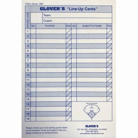 30 Baseball Line Up Card Example Document Template