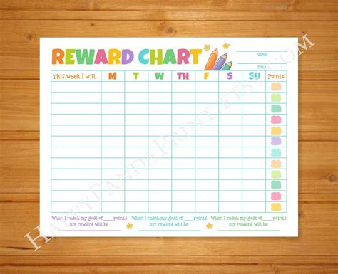 Reward Chart Kids Routine Chart Weekly Chore Chart Etsy Kids