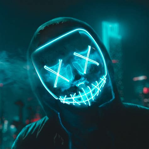 Led Mask Wallpaper 4k Neon Urban Night Smoke