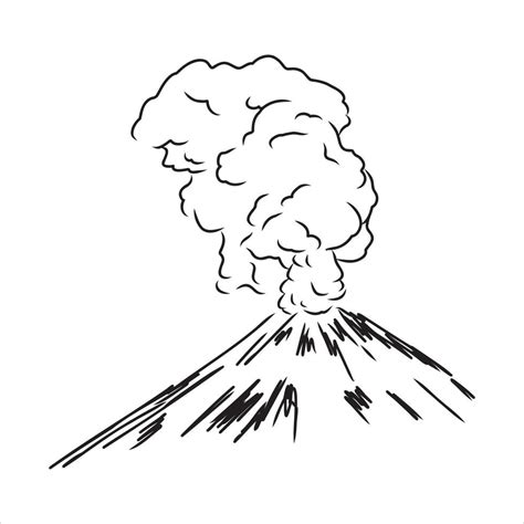 Volcano Vector Sketch 7311880 Vector Art At Vecteezy