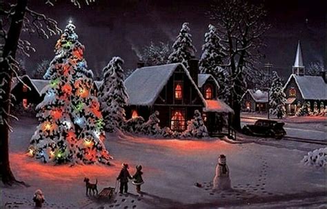 Snowy Night Of Christmas Christmas Scenes Christmas