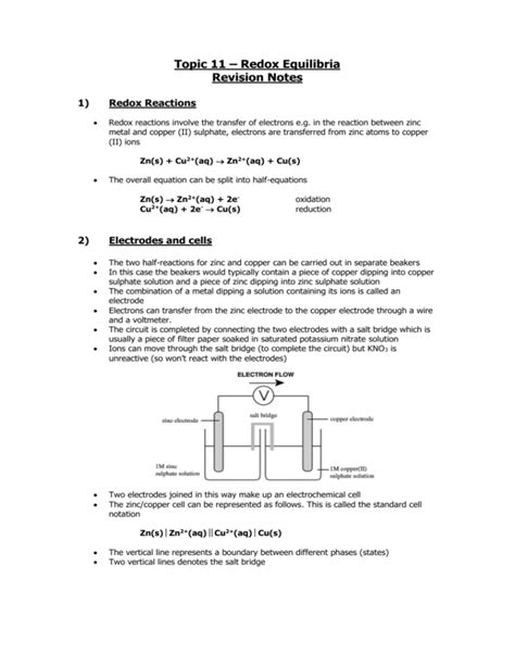 Redox Equilibria