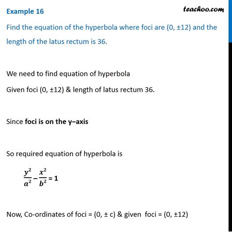How To Find Foci Of Hyperbola Given Equation