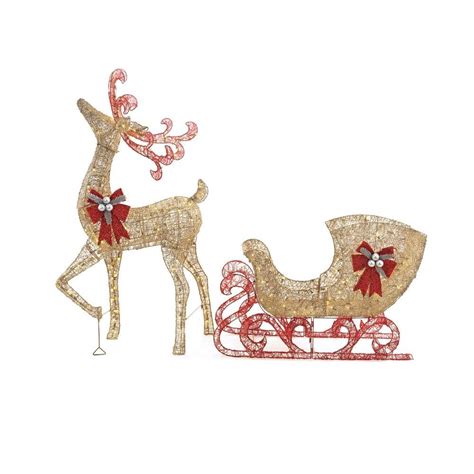 Now you can shop for it and enjoy a good deal on aliexpress! Reindeer Gold 44 in. Sleigh Christmas Decoration LED Pre ...