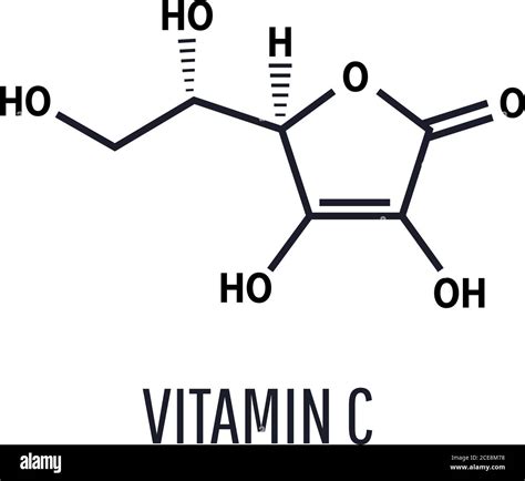 Vitamin C Molecule Chemical Science Atomic Structure Formula Vector