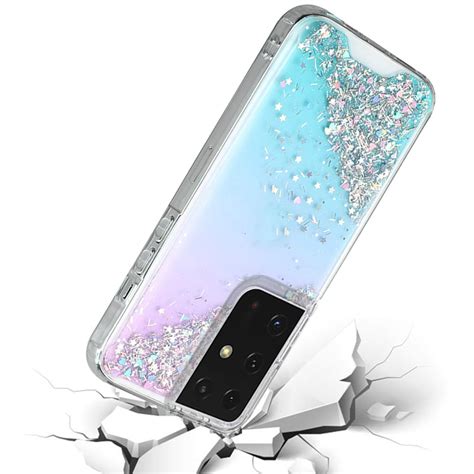 For Samsung Galaxy S21 Ultra 68 Pattern Clear Design Glitter Bling