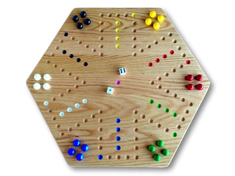 Oak Hand Painted 20 Wooden Aggravation Game Board