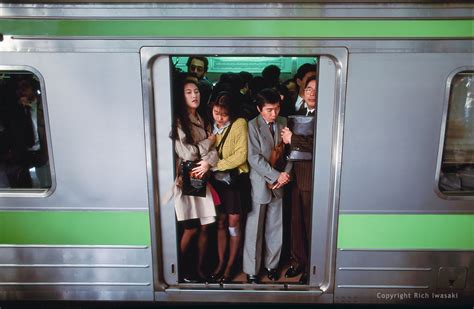 Crowded Tokyo Commuter Train Rich Iwasaki Photographer