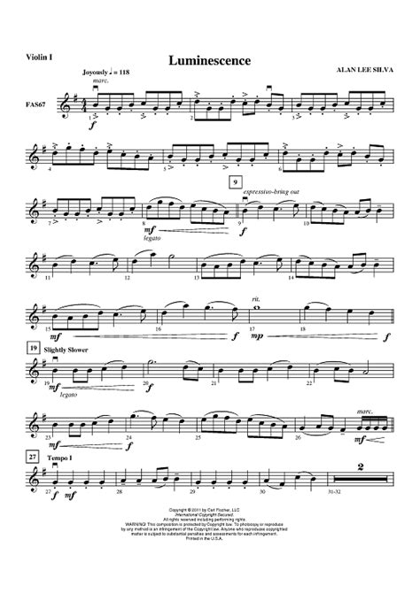 Buy Luminescence Violin 1 Sheet Music For Orchestra