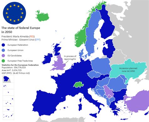 European Federation And The European Economic Area In 2050 Rimaginarymaps