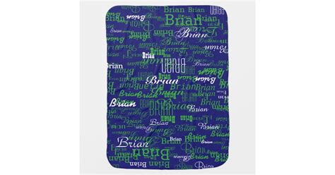 Custom Boy Color Names Personalized Navy Green Baby Blanket