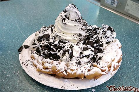 It made our day each time. cake recipe: Six Flags Oreo Funnel Cake