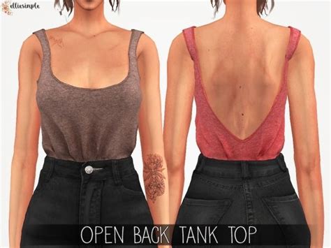 Elliesimple Open Back Tank Top Sims 4 Mods Clothes Sims 4 Sims 4