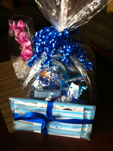 Blue- themed gift basket | Blue themed gift baskets, Themed gift baskets, Gift baskets