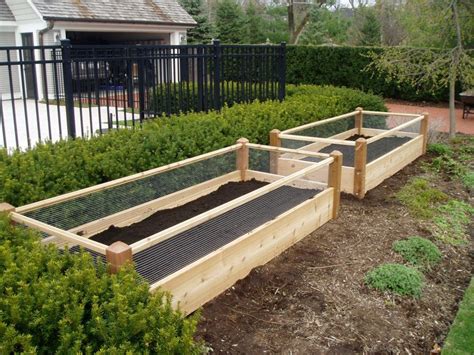 Two Raised Garden Beds With Rabbit Railing 3x8x2 Building A Raised